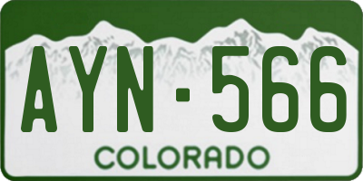 CO license plate AYN566