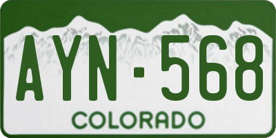 CO license plate AYN568