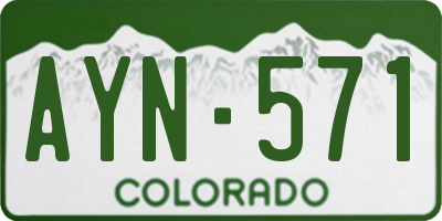 CO license plate AYN571