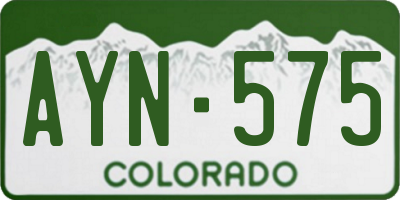 CO license plate AYN575