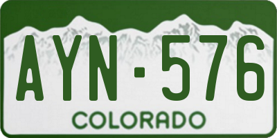 CO license plate AYN576