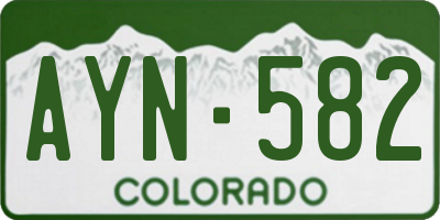 CO license plate AYN582