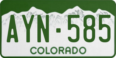 CO license plate AYN585