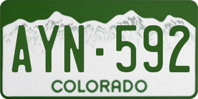 CO license plate AYN592