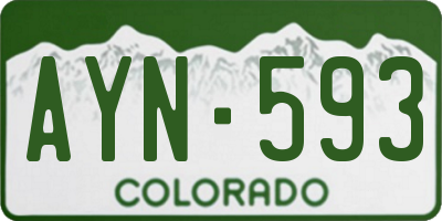 CO license plate AYN593