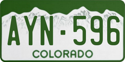 CO license plate AYN596