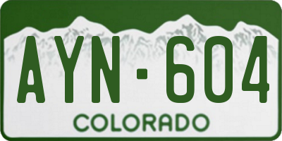 CO license plate AYN604