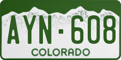 CO license plate AYN608