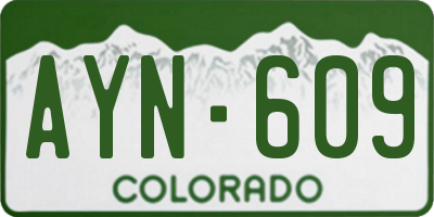 CO license plate AYN609