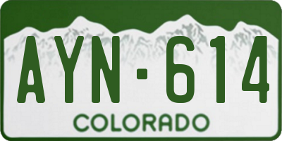 CO license plate AYN614