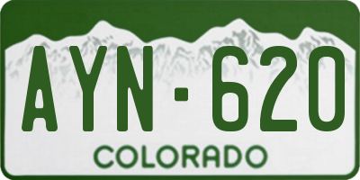 CO license plate AYN620