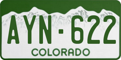 CO license plate AYN622