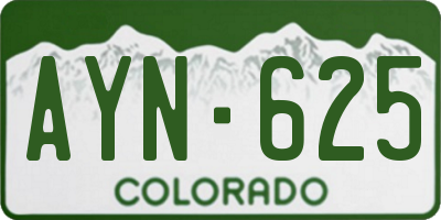 CO license plate AYN625