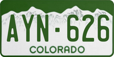 CO license plate AYN626