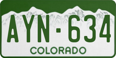 CO license plate AYN634