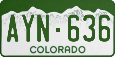 CO license plate AYN636