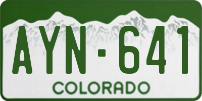 CO license plate AYN641