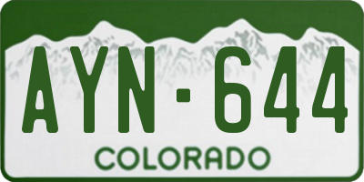 CO license plate AYN644