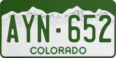 CO license plate AYN652