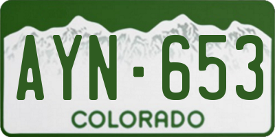 CO license plate AYN653