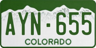 CO license plate AYN655