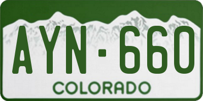 CO license plate AYN660