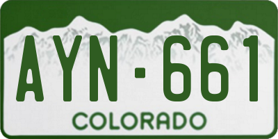 CO license plate AYN661