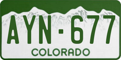 CO license plate AYN677