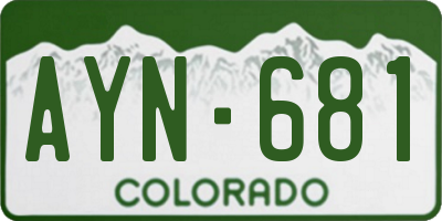 CO license plate AYN681