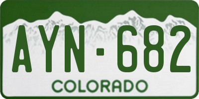 CO license plate AYN682