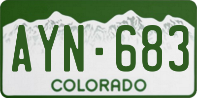 CO license plate AYN683