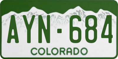 CO license plate AYN684