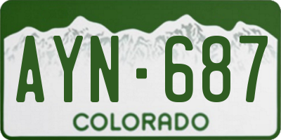 CO license plate AYN687