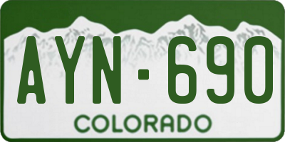 CO license plate AYN690