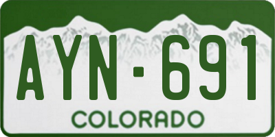 CO license plate AYN691