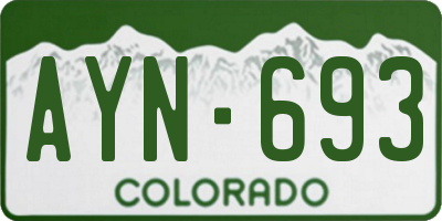 CO license plate AYN693