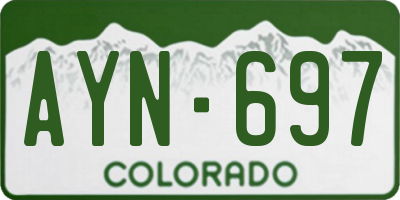 CO license plate AYN697