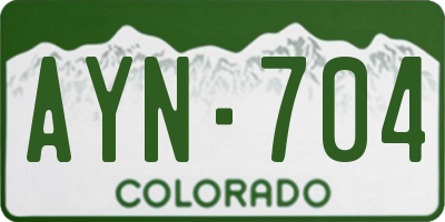 CO license plate AYN704