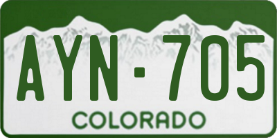 CO license plate AYN705
