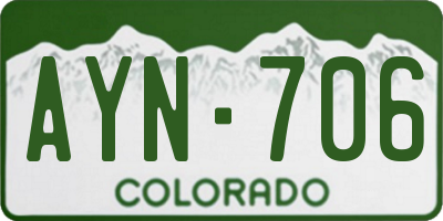 CO license plate AYN706