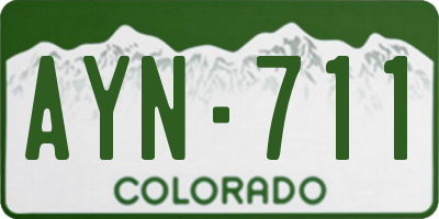 CO license plate AYN711