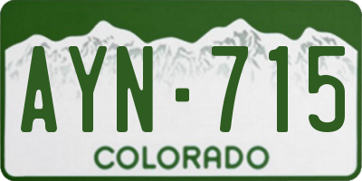 CO license plate AYN715