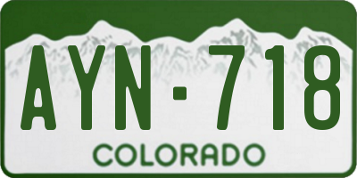 CO license plate AYN718