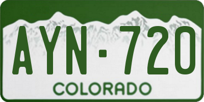 CO license plate AYN720