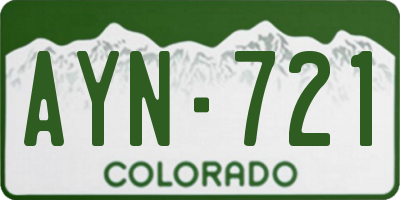 CO license plate AYN721