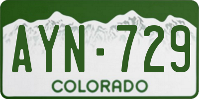 CO license plate AYN729