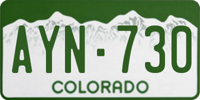 CO license plate AYN730