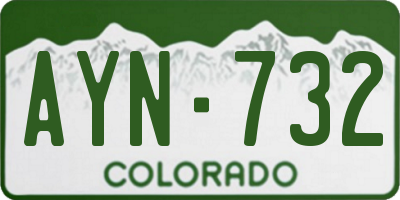 CO license plate AYN732