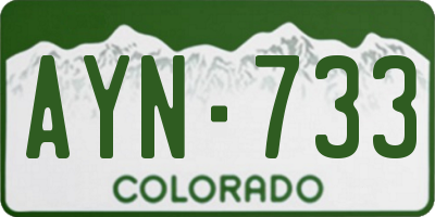 CO license plate AYN733