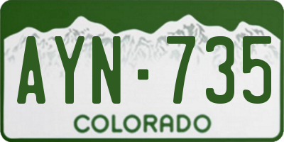 CO license plate AYN735
